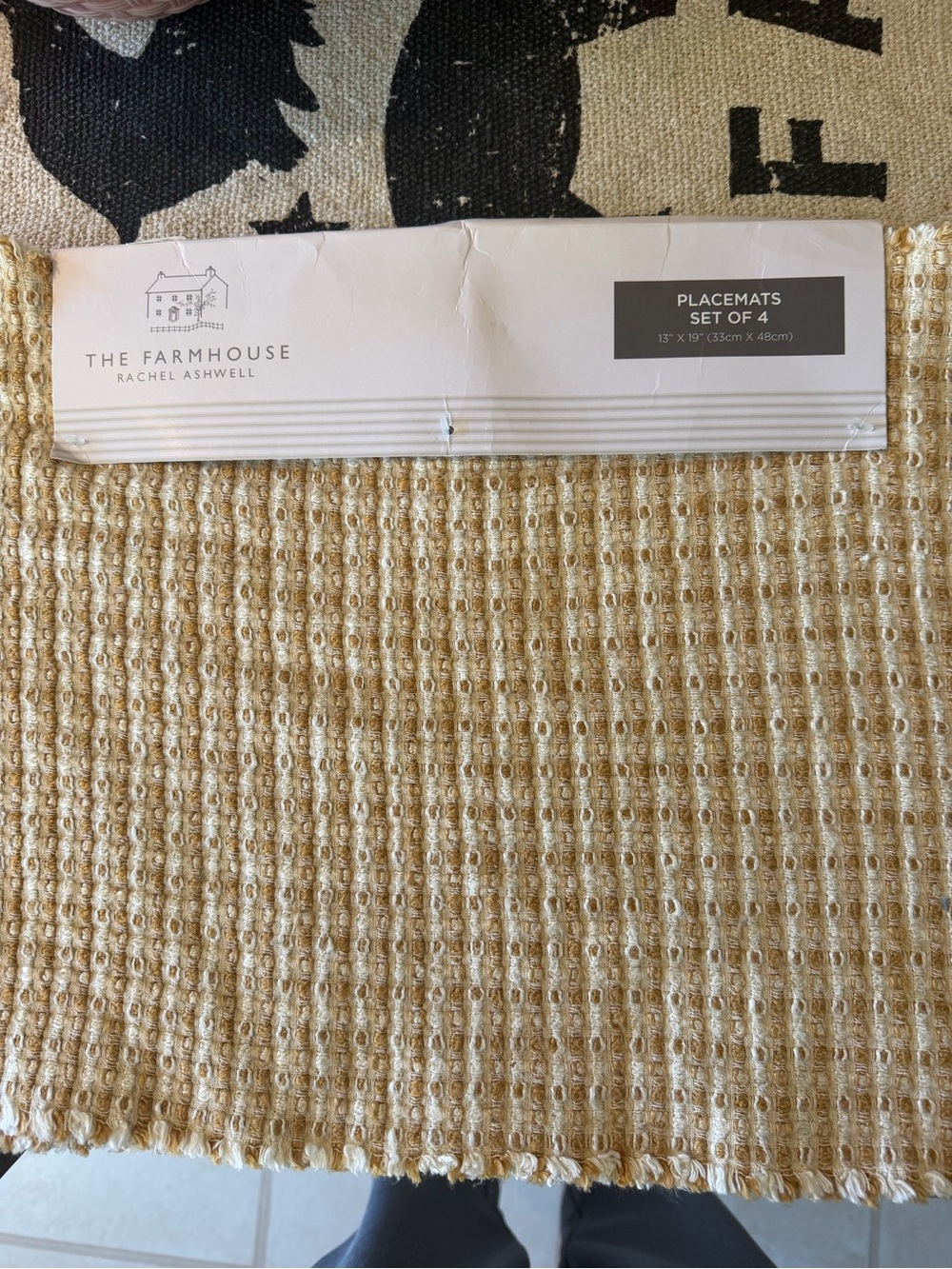 The Farmhouse Rachel Ashwell Gold Woven Placemats - Set of 4